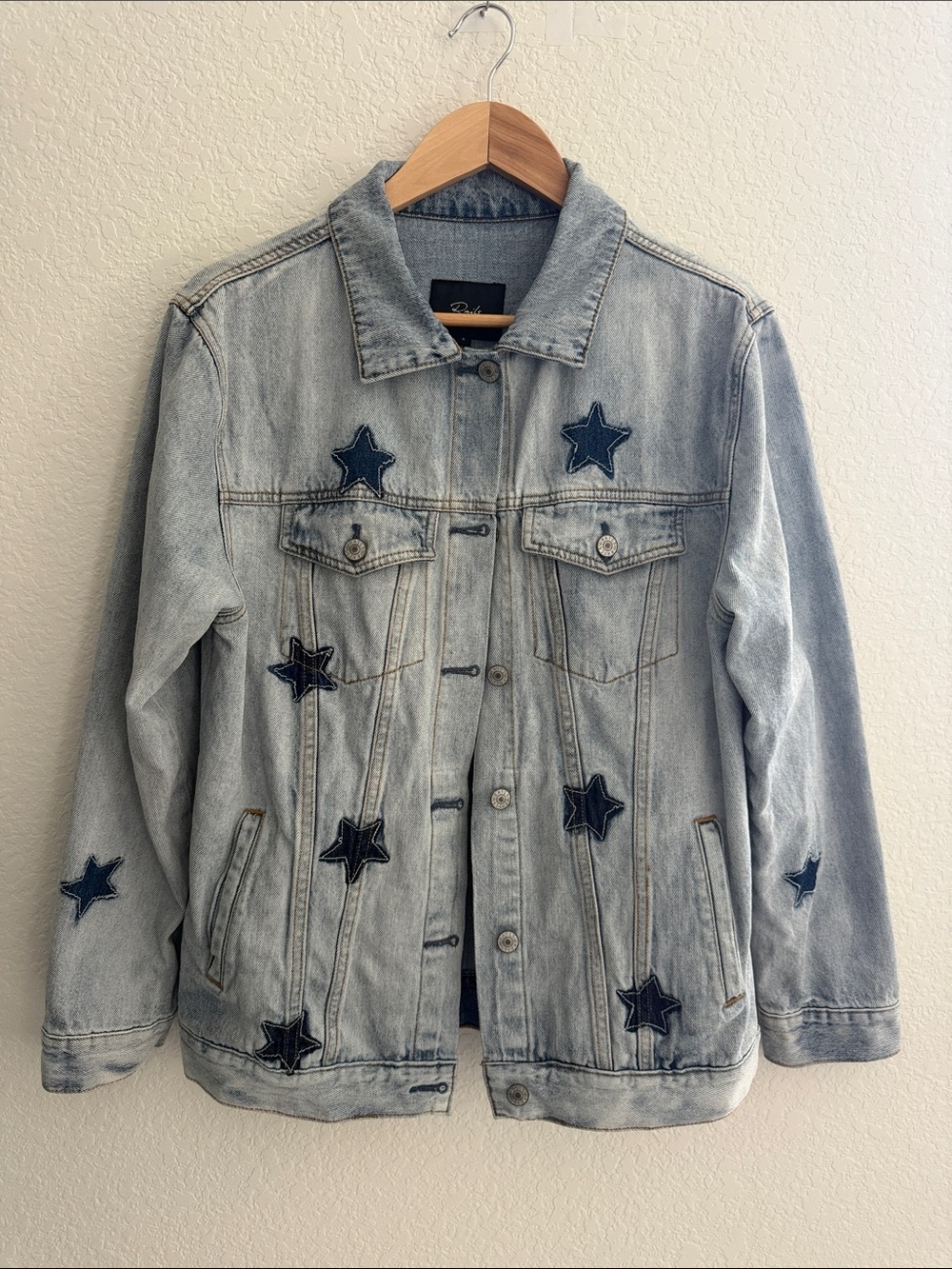 Rails Knox Stars Blue Jean Jacket Size S - Picture 2 of 11